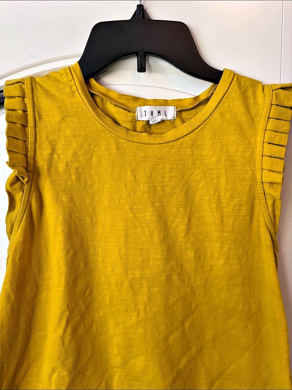 THML Ruffle Shoulder Tank Yellow XS - Picture 4 of 7